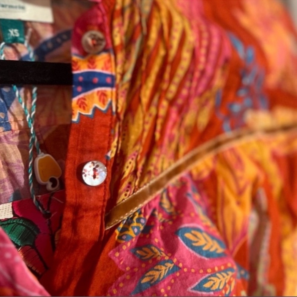FARM Rio Paisley Long Sleeve Button Up Blouse, NEW - Picture 11 of 14